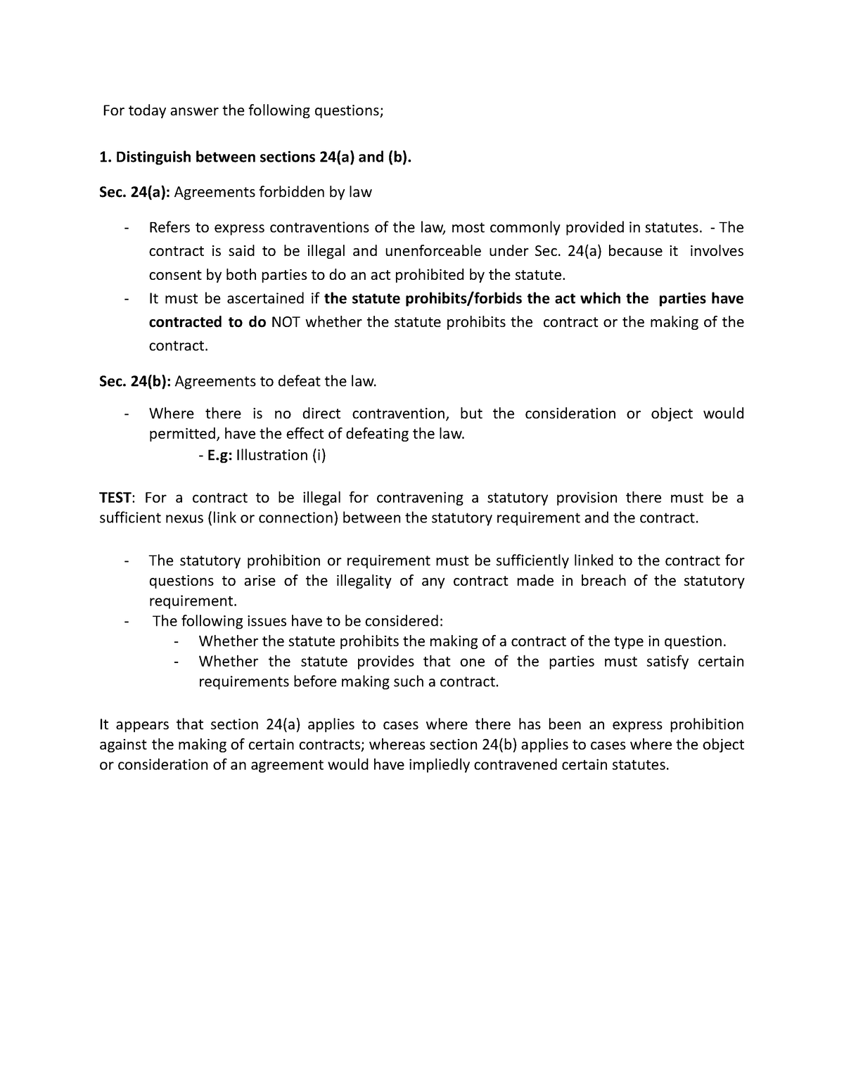 LAW486 Tutorial S. 24(a) And 24(b) - For Today Answer The Following ...