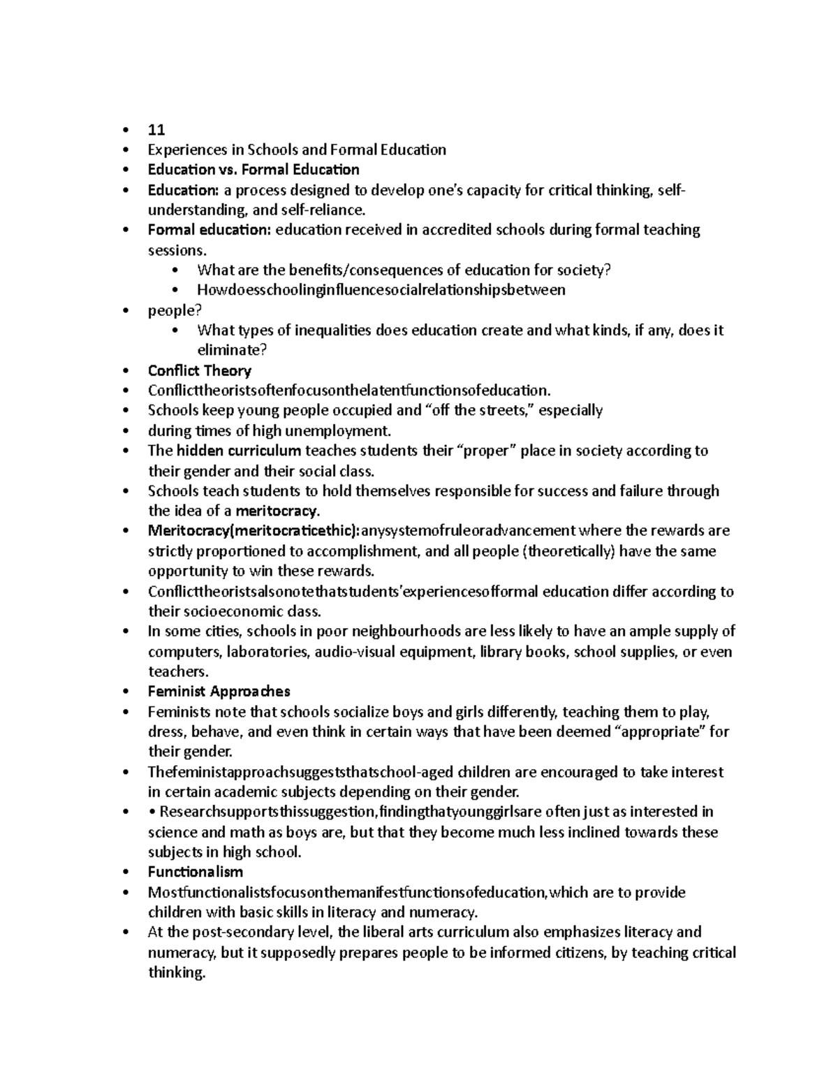 Socio powerpoint notes 11 - 11 Experiences in Schools and Formal ...