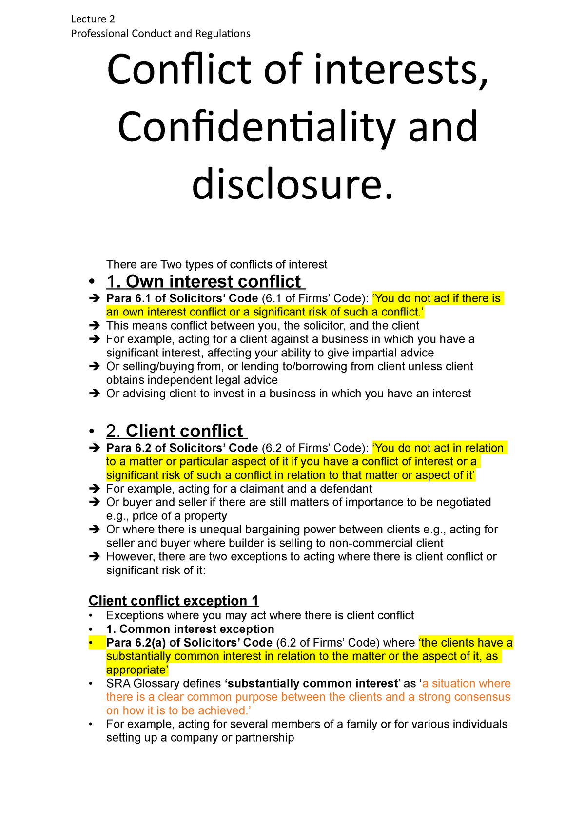 conflict of interest case study confidentiality scenario 2