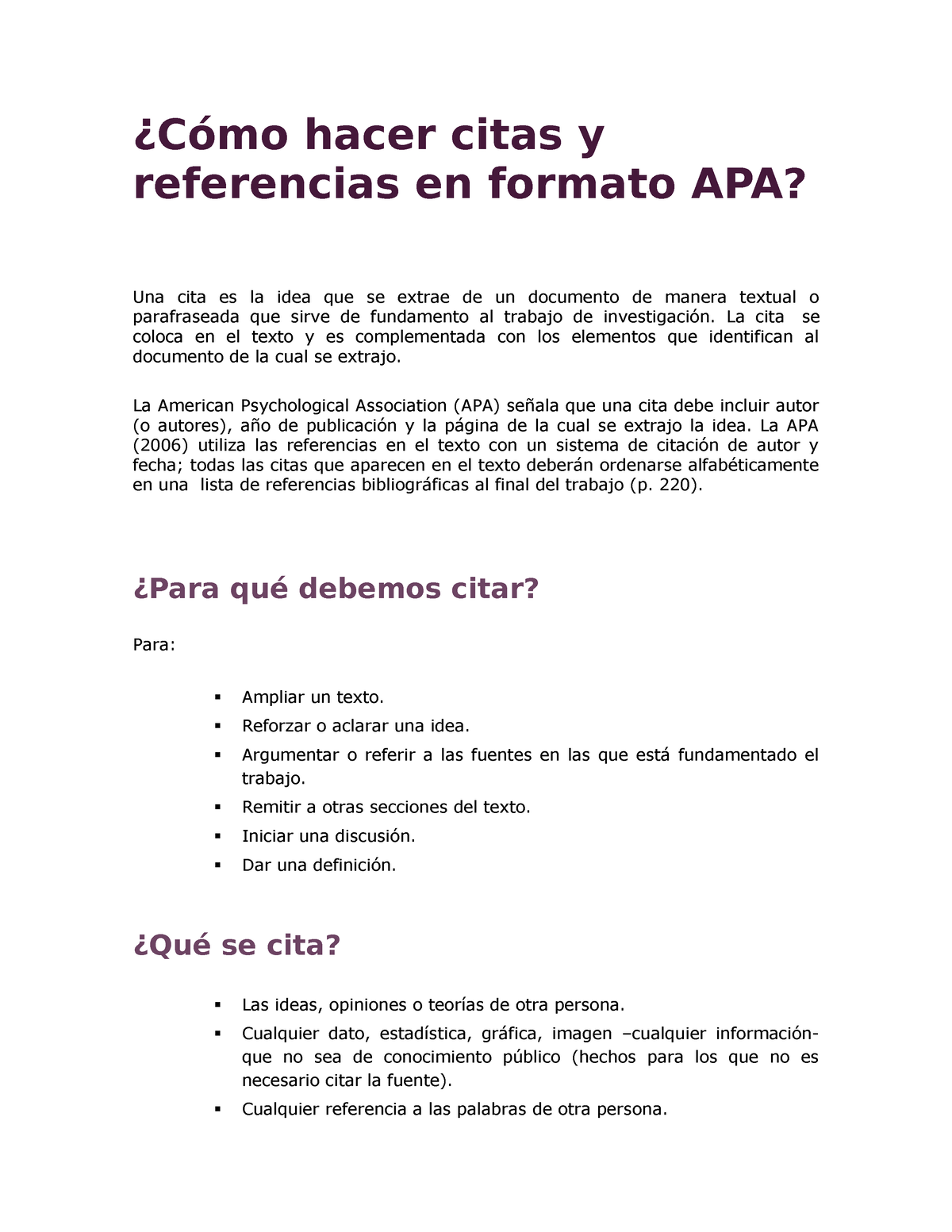 Cómo Hacer Citas Y Referencias En Formato Apa ¿cómo Hacer Citas Y Referencias En Formato Apa 2356