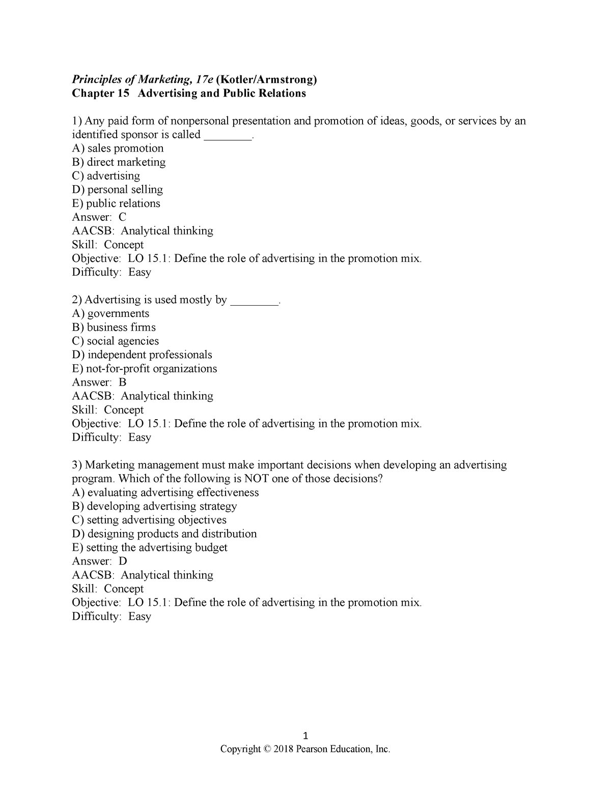 Chapter 15 - This Is A Test Bank This Is Useful For Exam - Principles ...