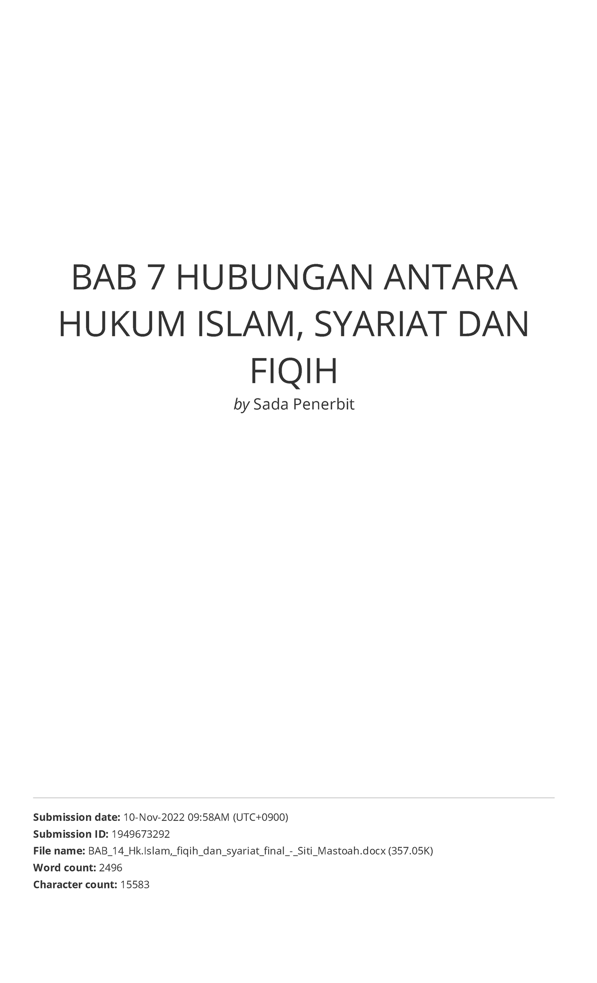 BAB 7 Hubungan Antara Hukum Islam, Syariat DAN Fiqih - BAB 7 HUBUNGAN ...