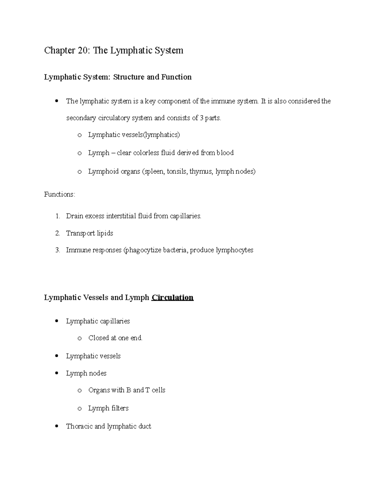 Chapter 20 The Lymphatic System - Chapter 20: The Lymphatic System ...