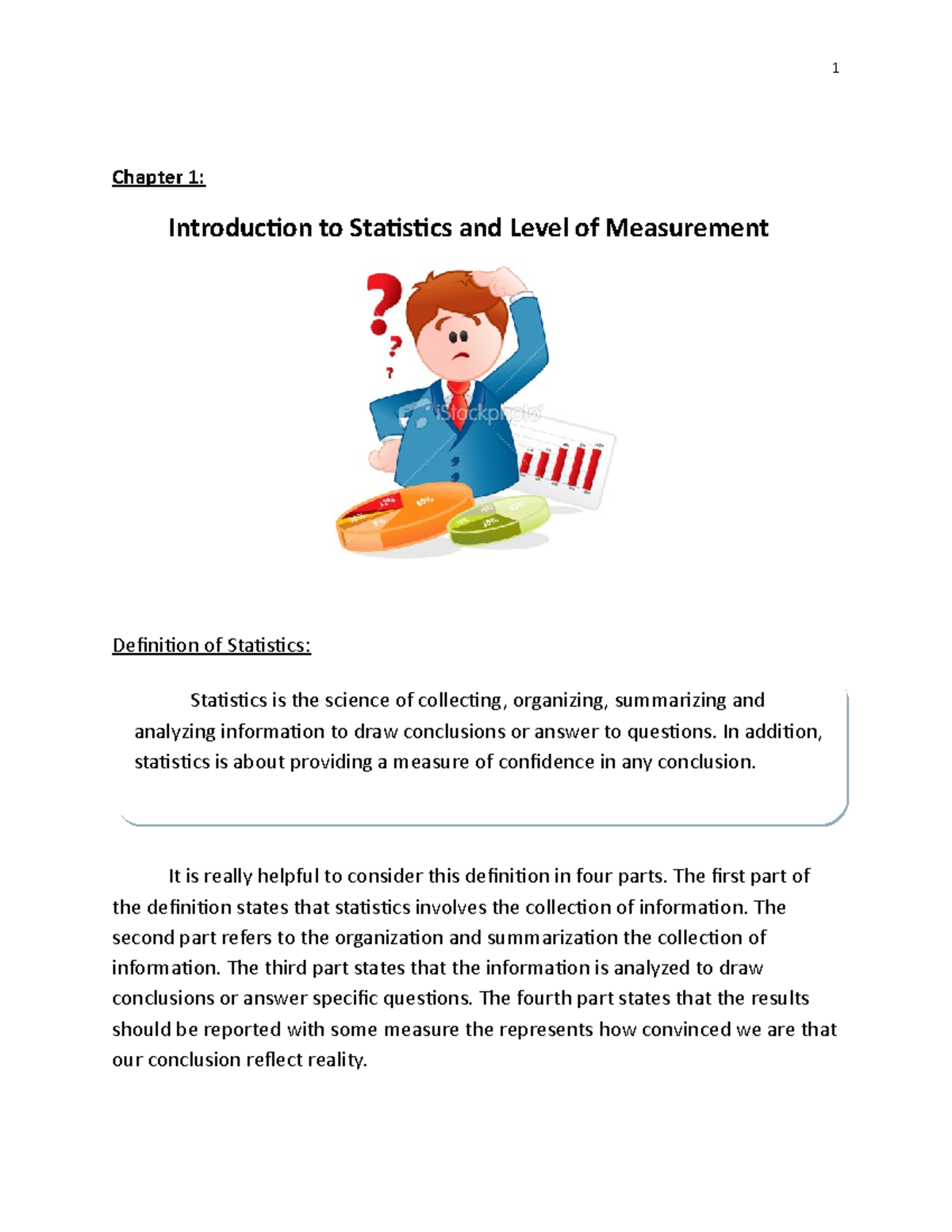 Week 1 Notes Chapter 1 - Intro To Stats - Chapter 1: Introduction To ...