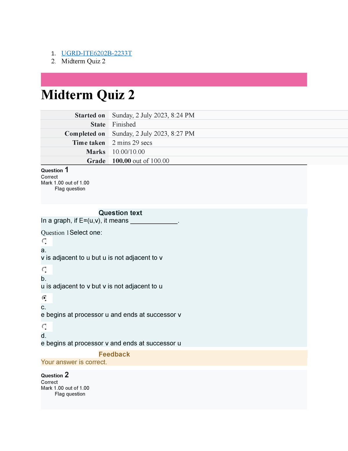 UGRD-ITE6202B Data Structure And Algorithms Midterm Quiz 2 - 1. UGRD ...