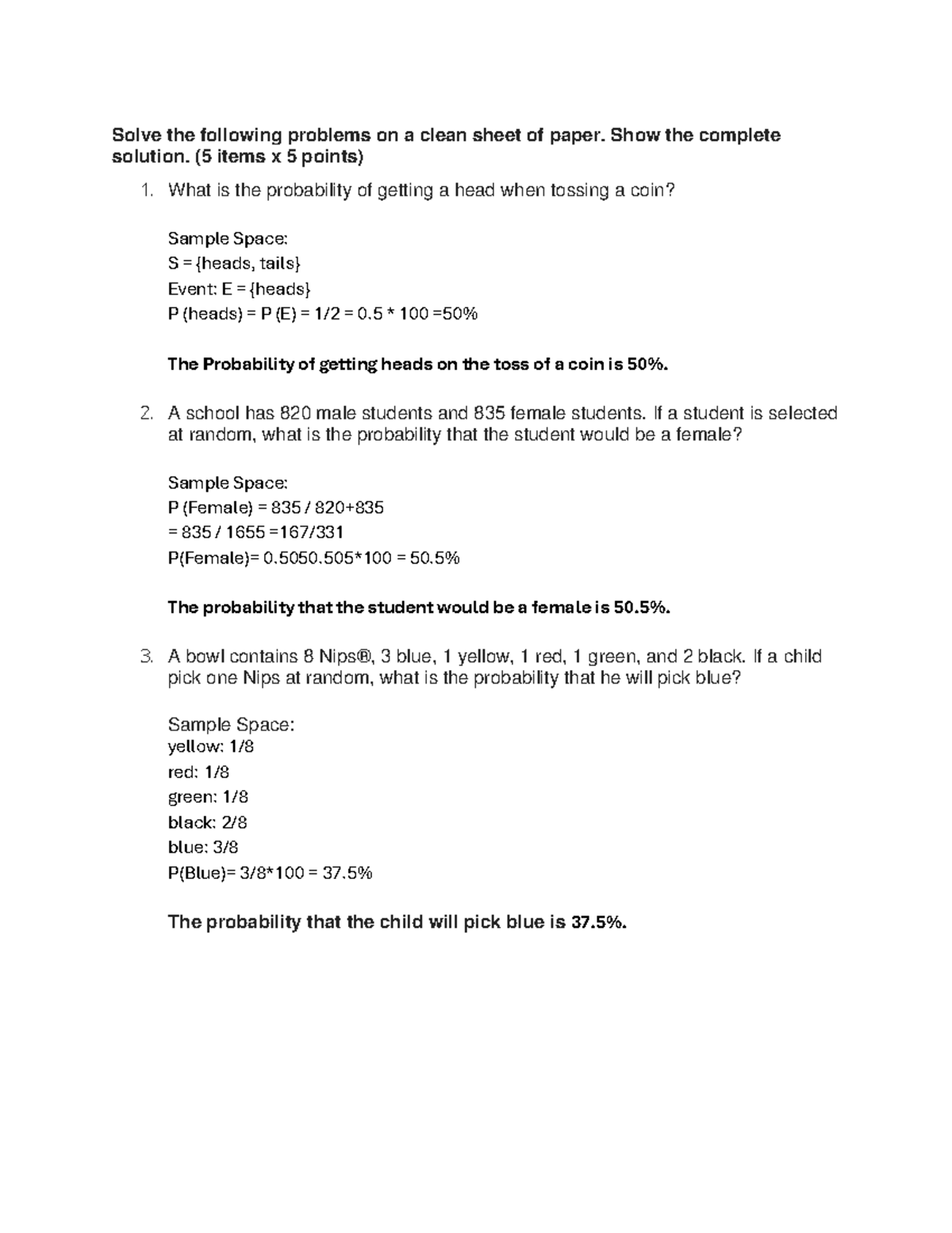 02 Activity 1 quantitative Solve the following problems on a clean
