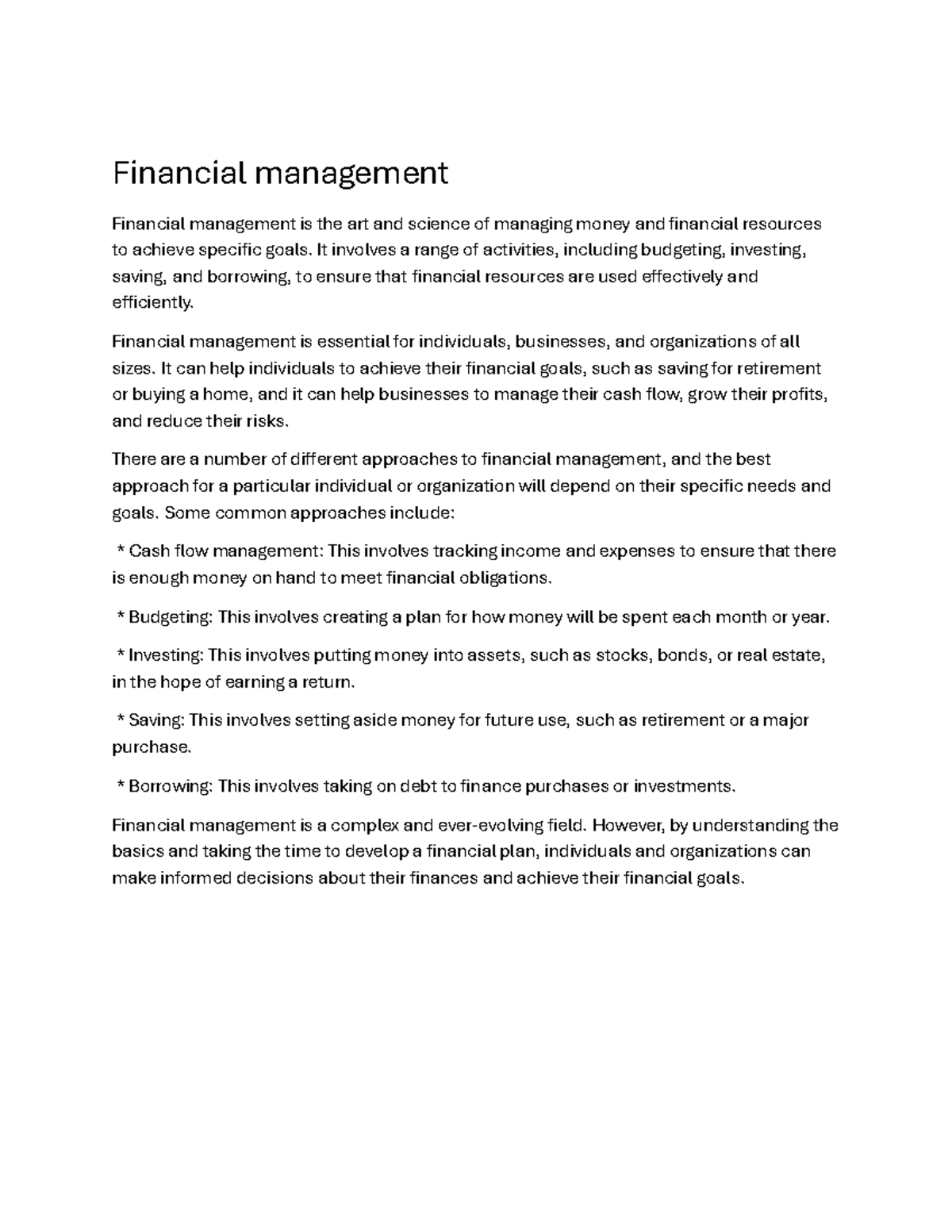 DOC-20241130-WA0005 - Unit 1 notes - Financial management Financial ...