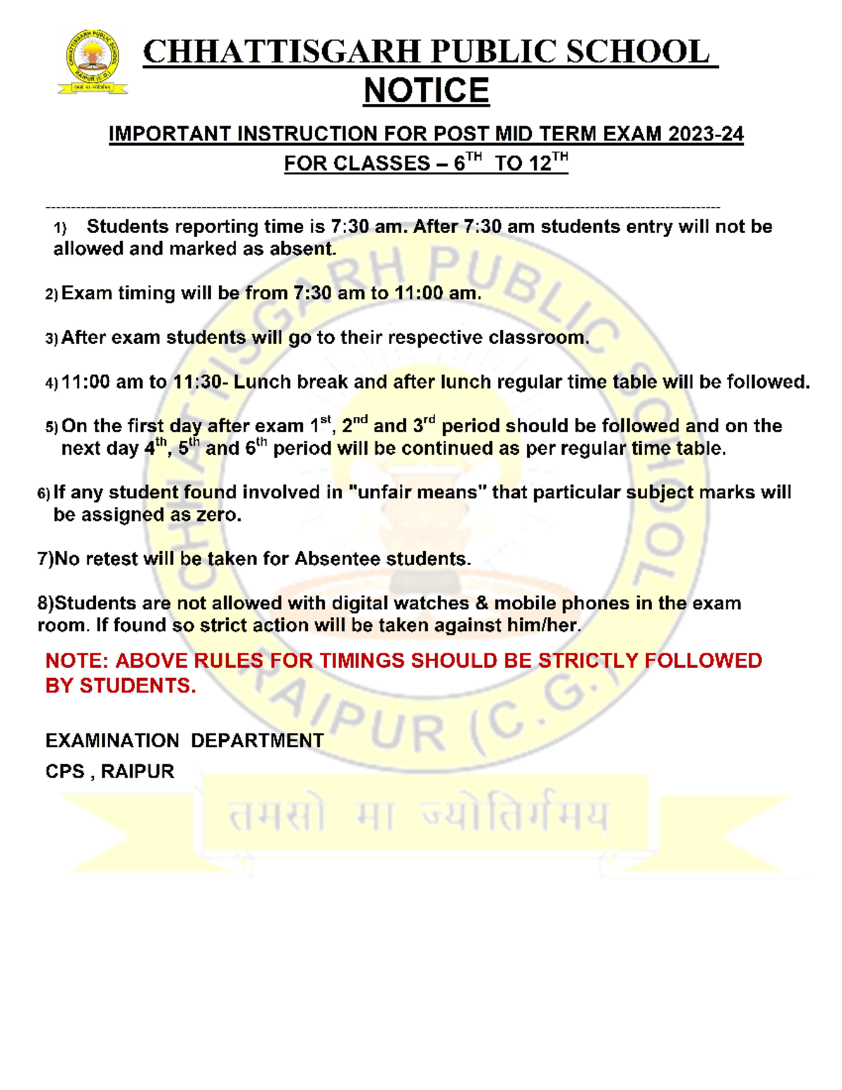 Important Instruction FOR POST MID TERM EXAM 2023-24 - Biology Class 12 ...