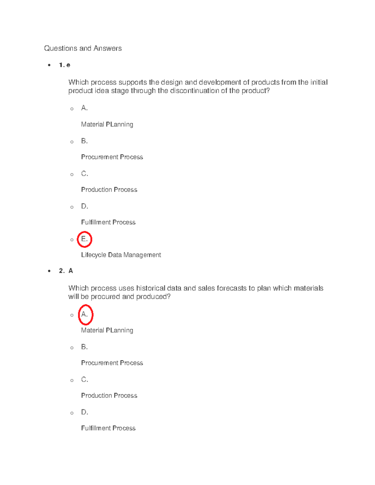 Questions And Answers SAP - Questions And Answers 1. E Which Process ...