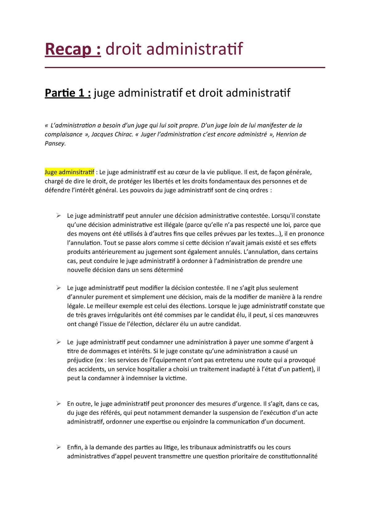 Fiche Droit Administratif Studocu