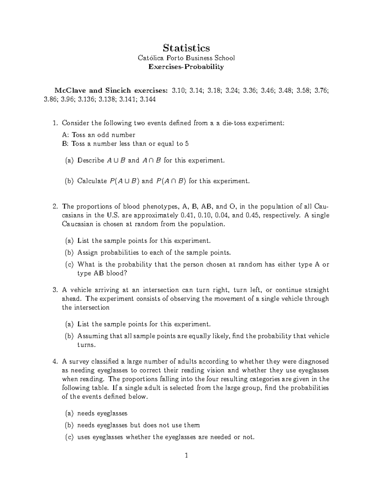 Chapter 3 - exercises estatistica - Statistics Cat ́olica Porto ...