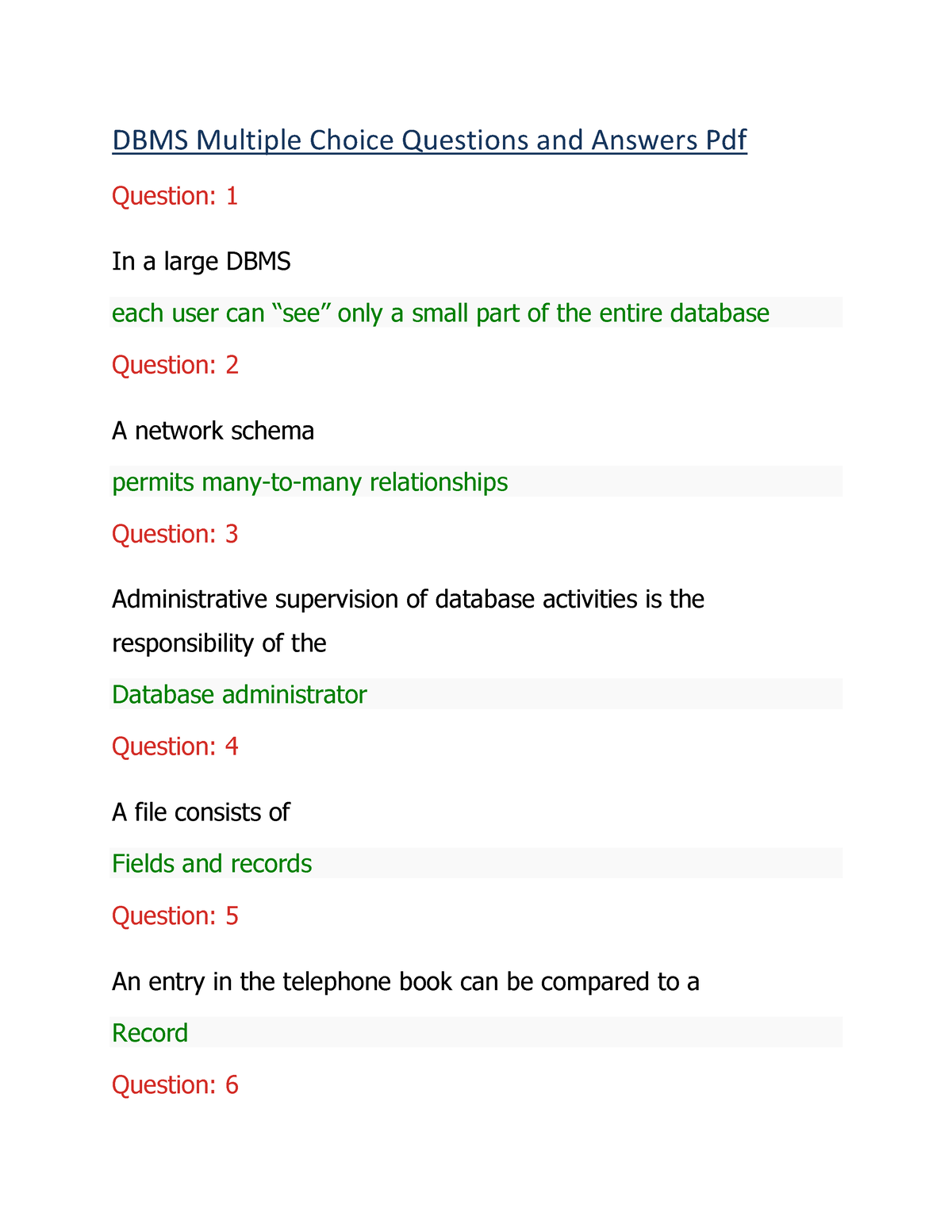 Dbms-multiple-choice-questions-answers - DBMS Multiple Choice Questions ...