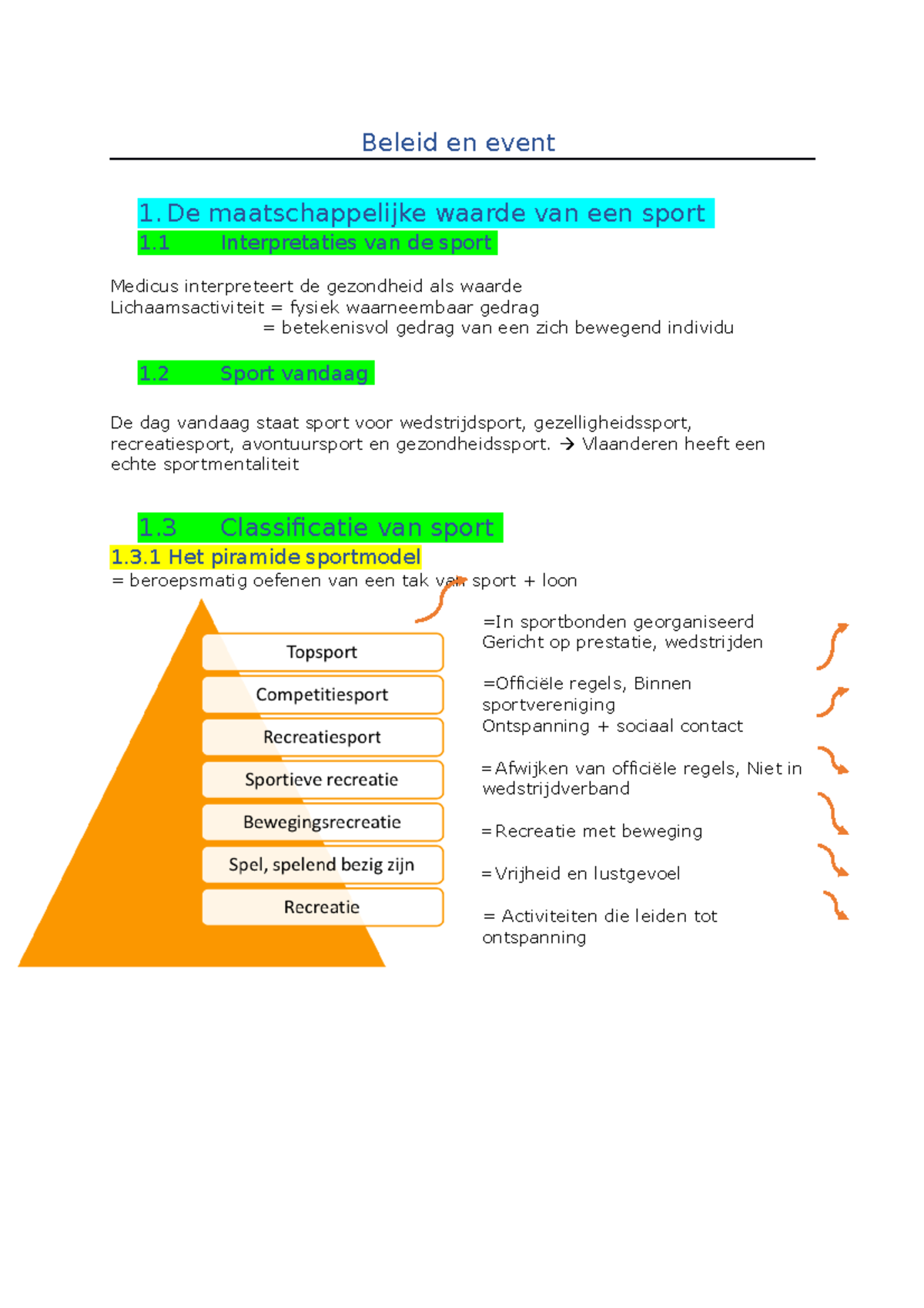 Samenvatting Beleid En Event 1 - Beleid En Event 1 Maatschappelijke ...