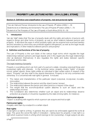 Section B Ownership - Property Law Section B: Ownership We Have ...