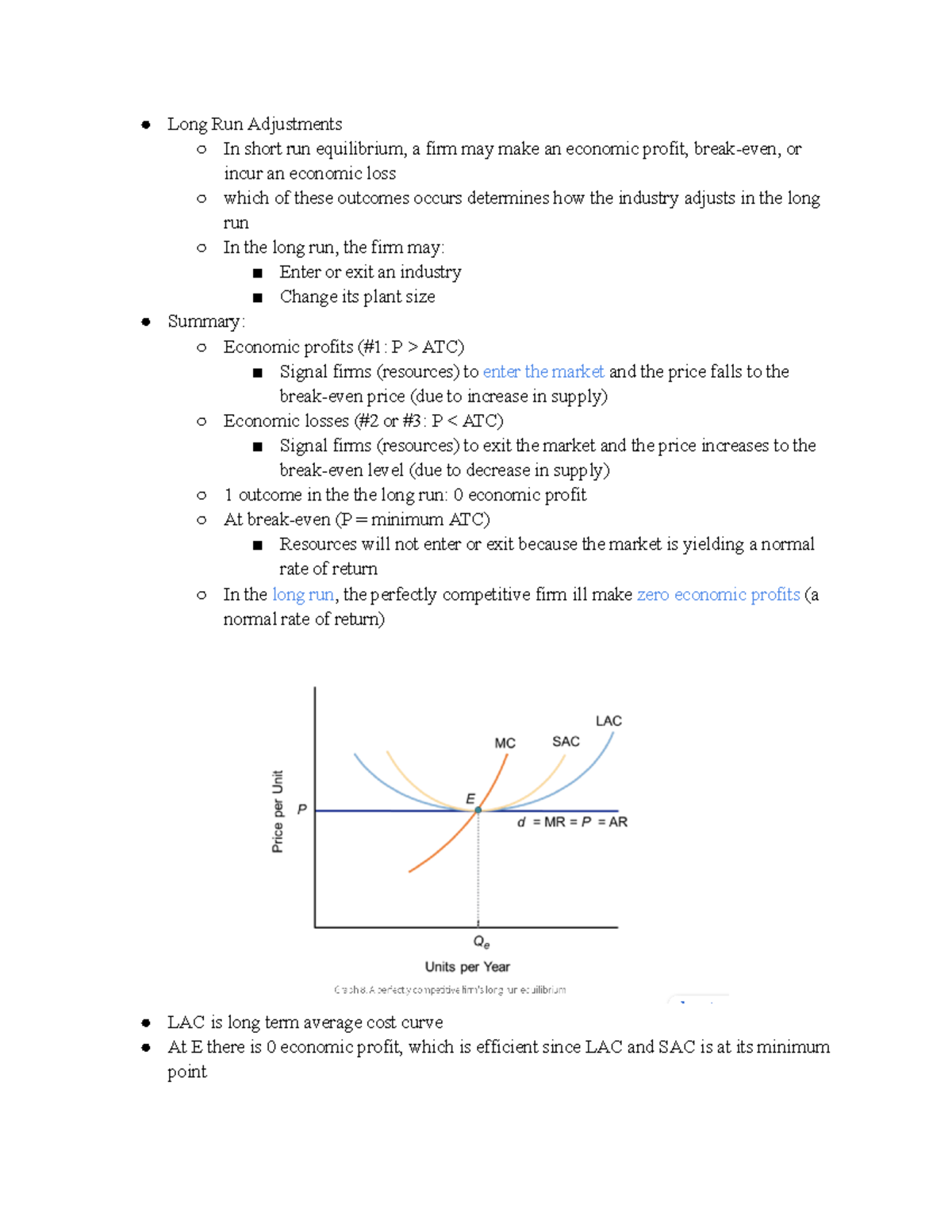 Long Run Adjustments in Short Run Equilibrium - Studocu