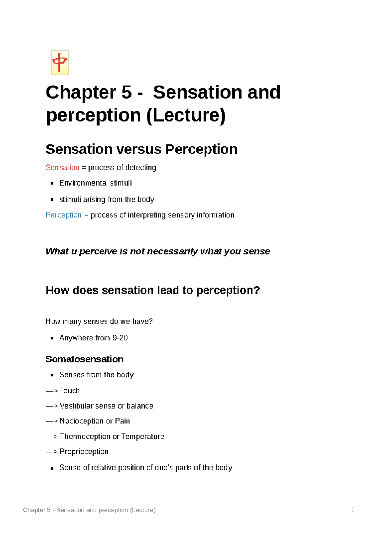 Chapter 5 Sensation And Perception Lecture рџђ Chapter 5 Chapter 5 Sensation And Perception Lecture рџђ Chapter 5
