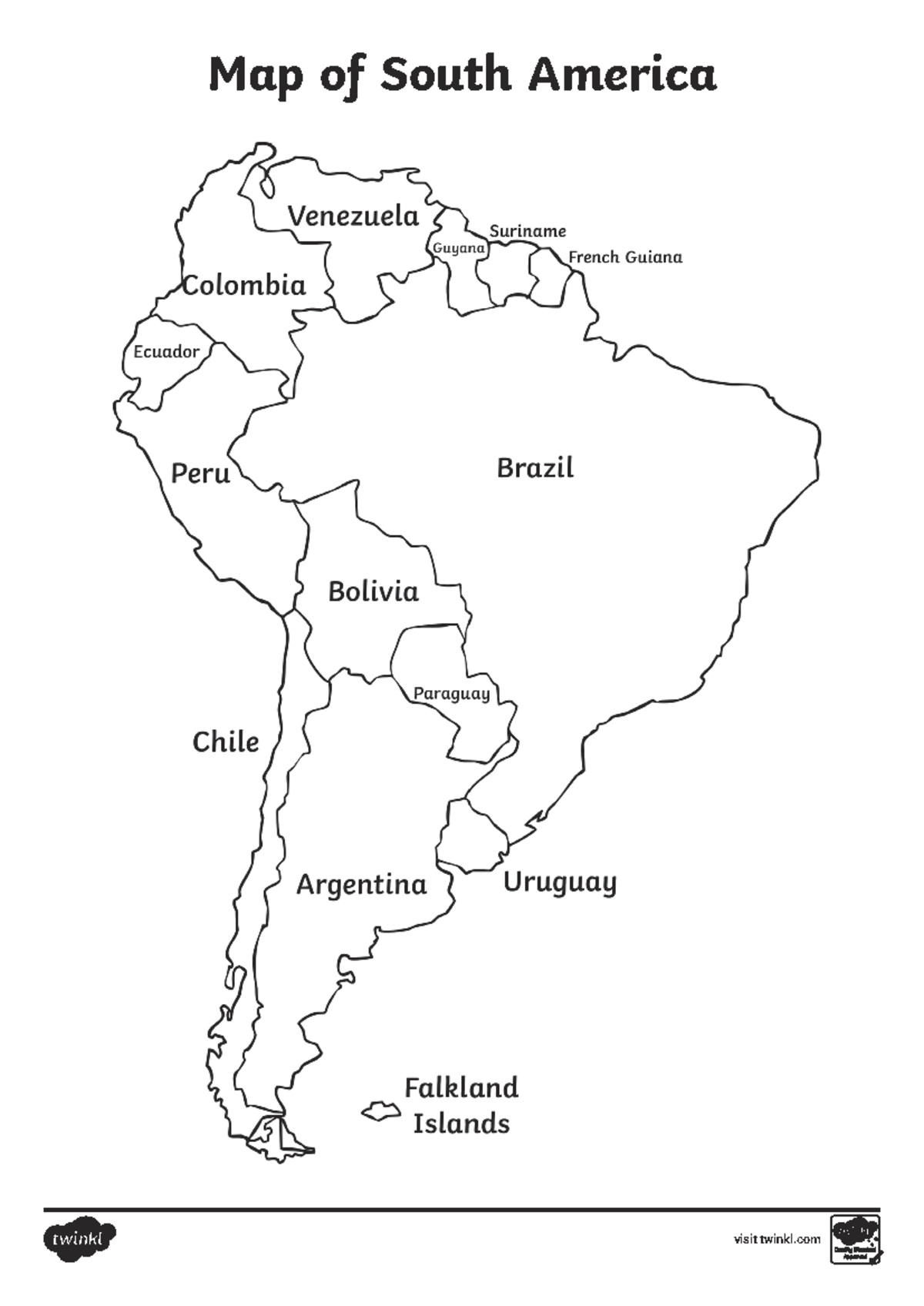 Map south america - geography test - History of International Relations ...