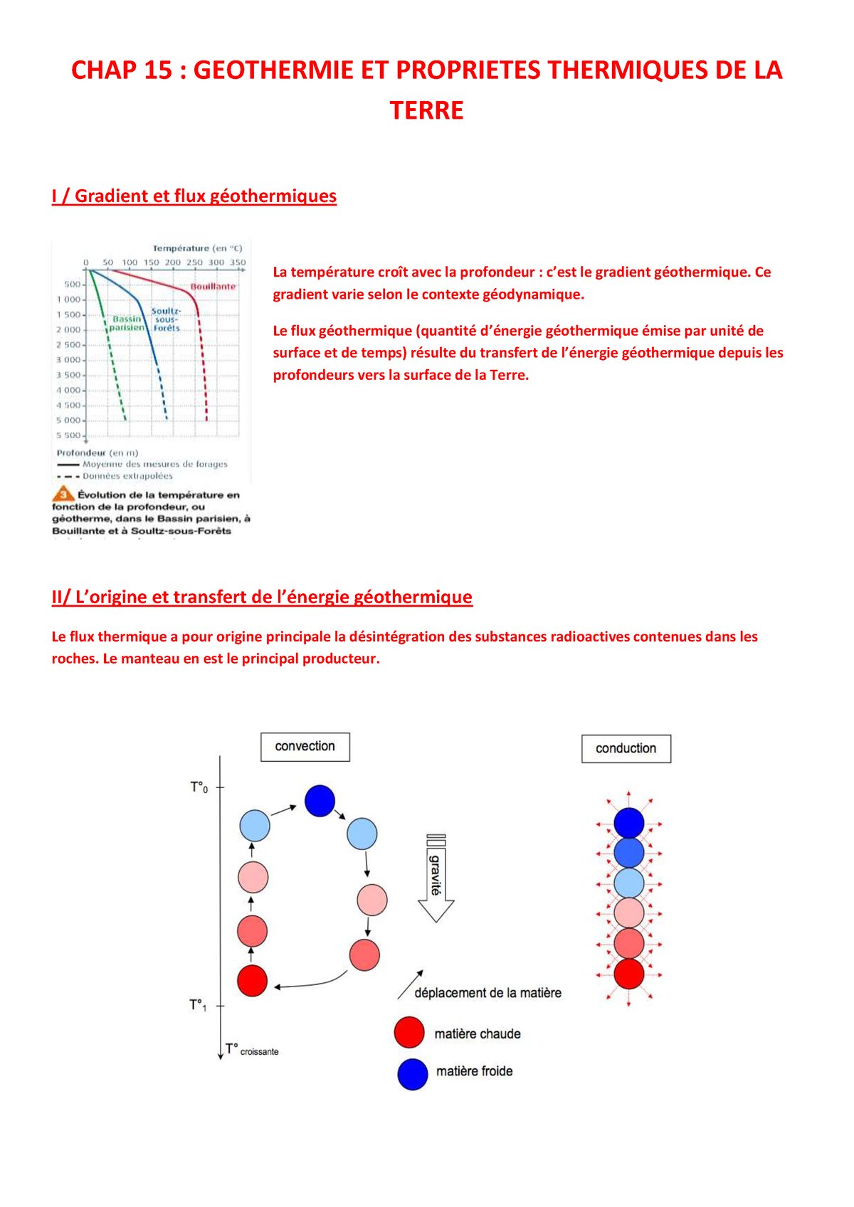 Geothermie Et Proprietes Thermiques De La Terre Resume De Cours 1 ...