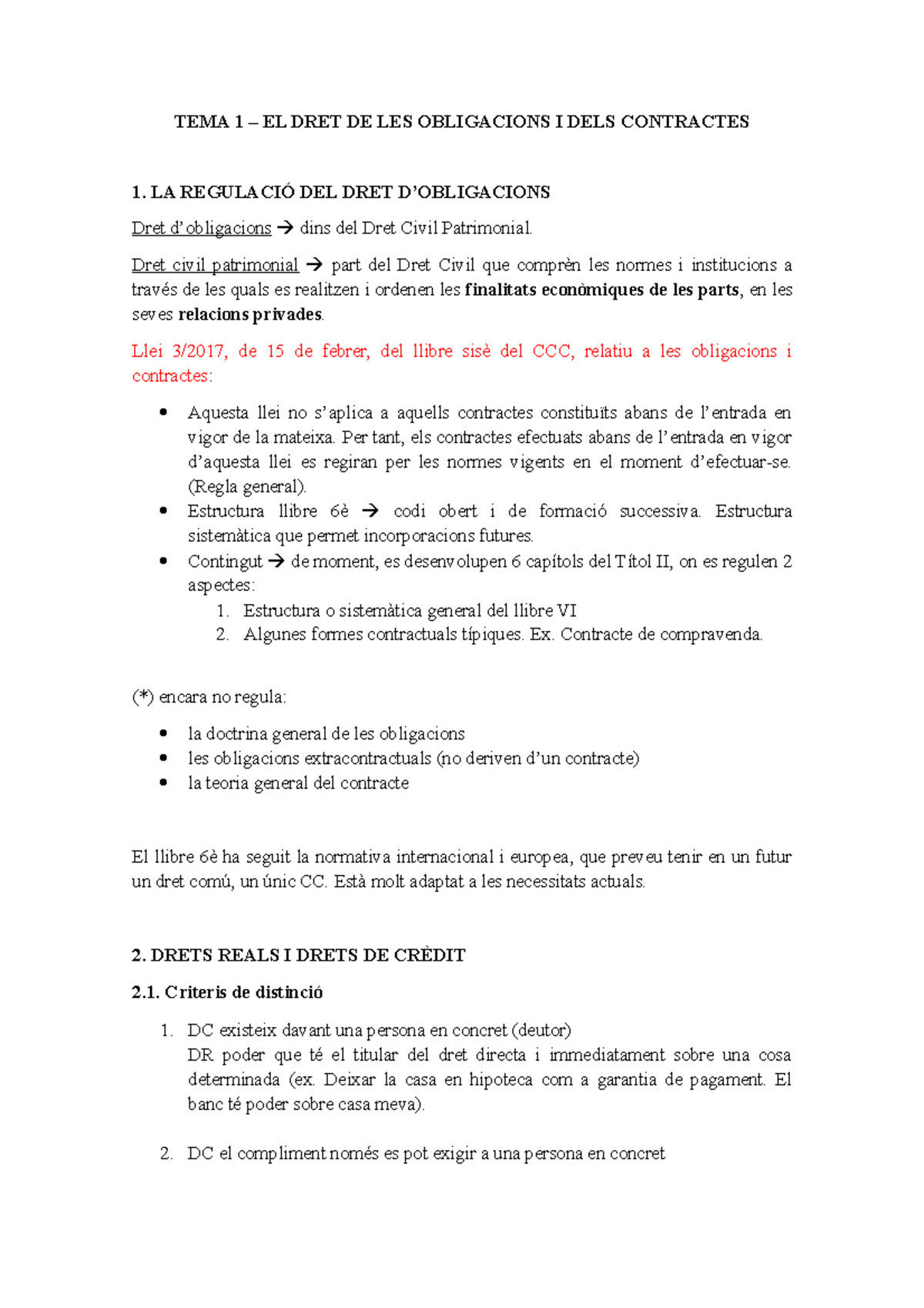 TEMA 1 - apuntes de los temas 1 a 3 de derecho de obligaciones y ...