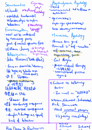 Ch 1 Book Notes - Chapter 1 Notes Psychology – the scientific study of ...