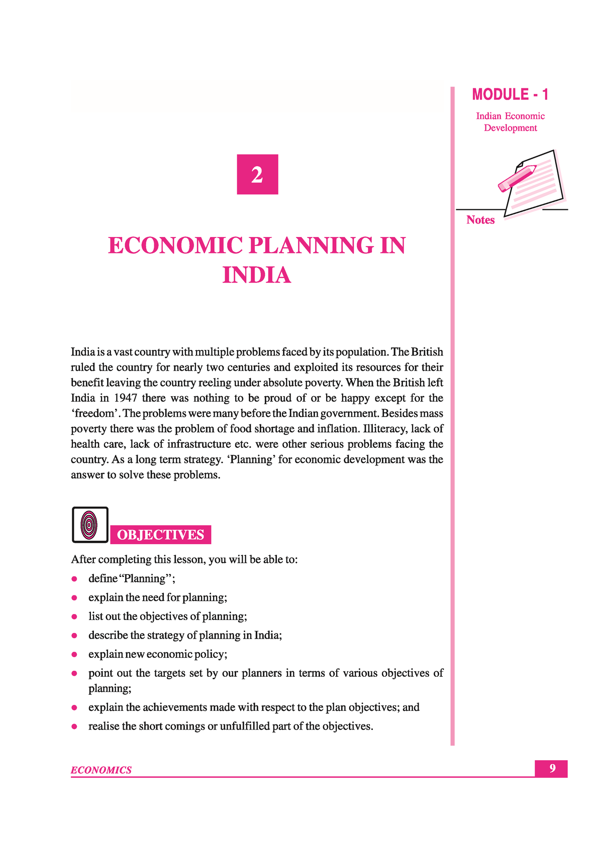 Economic Planning IN India - B.A Economics - Studocu