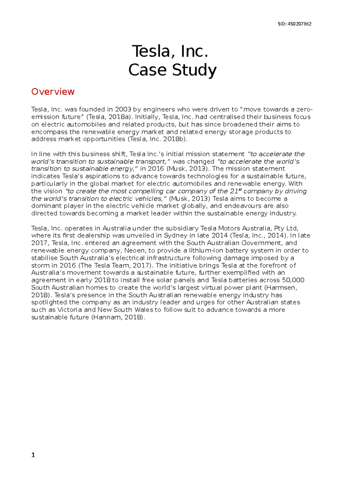 tesla case study conclusion