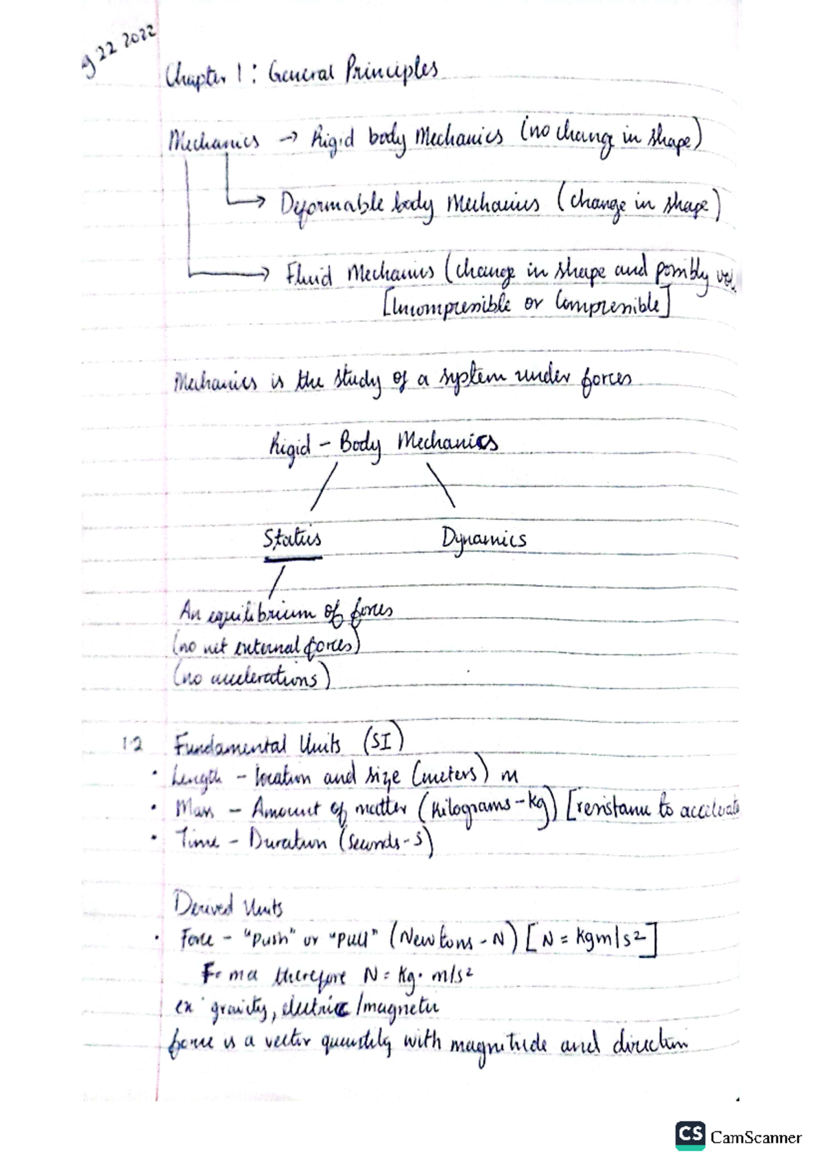 Statics chapter 1 notes - ENGR 2033 - Studocu