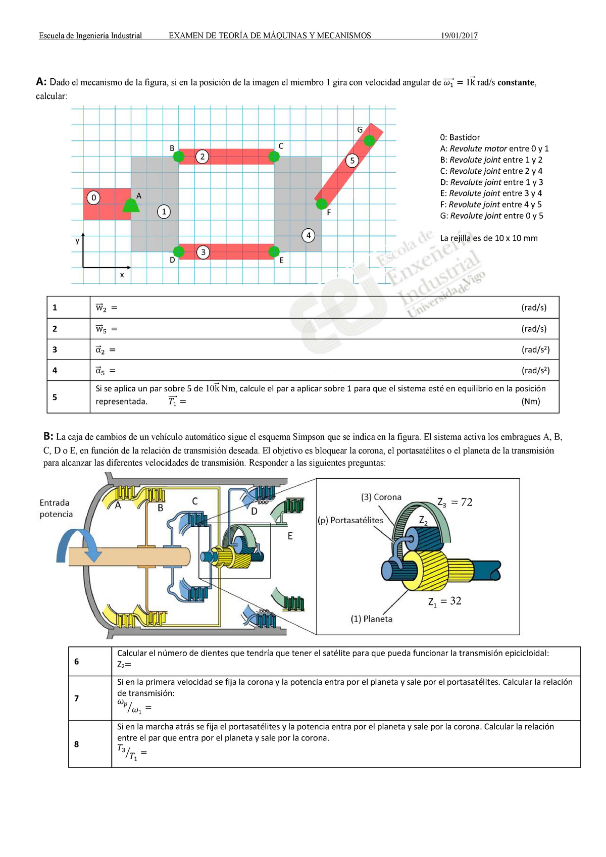 2017 01 - Examenenunciado - Escuela De Ingeniería Industrial EXAMEN DE ...