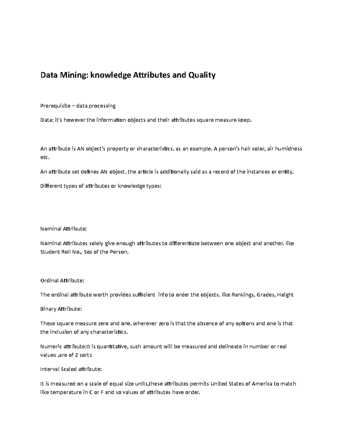 Data Mining knowledge Attributes and Quality - Data Mining: knowledge ...