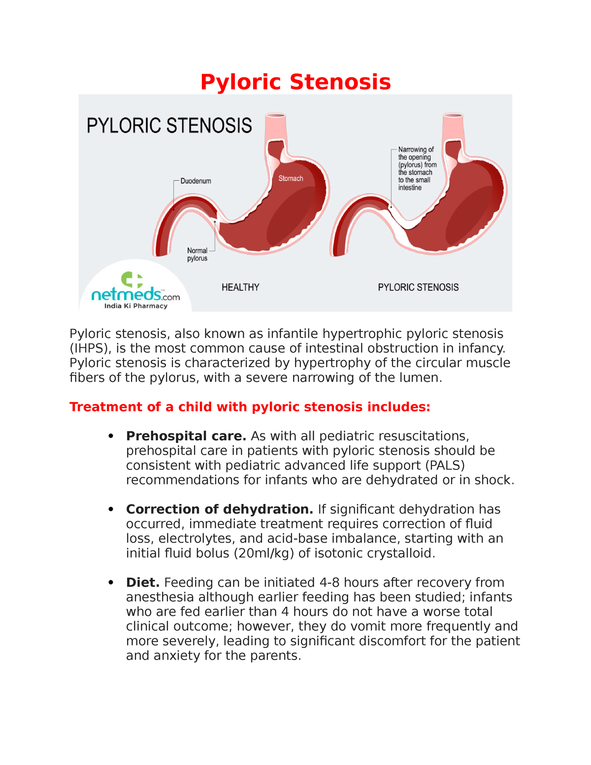 Pyloric Stenosis Pyloric Stenosis Pyloric Stenosis Also Known As Infantile Hypertrophic 3960