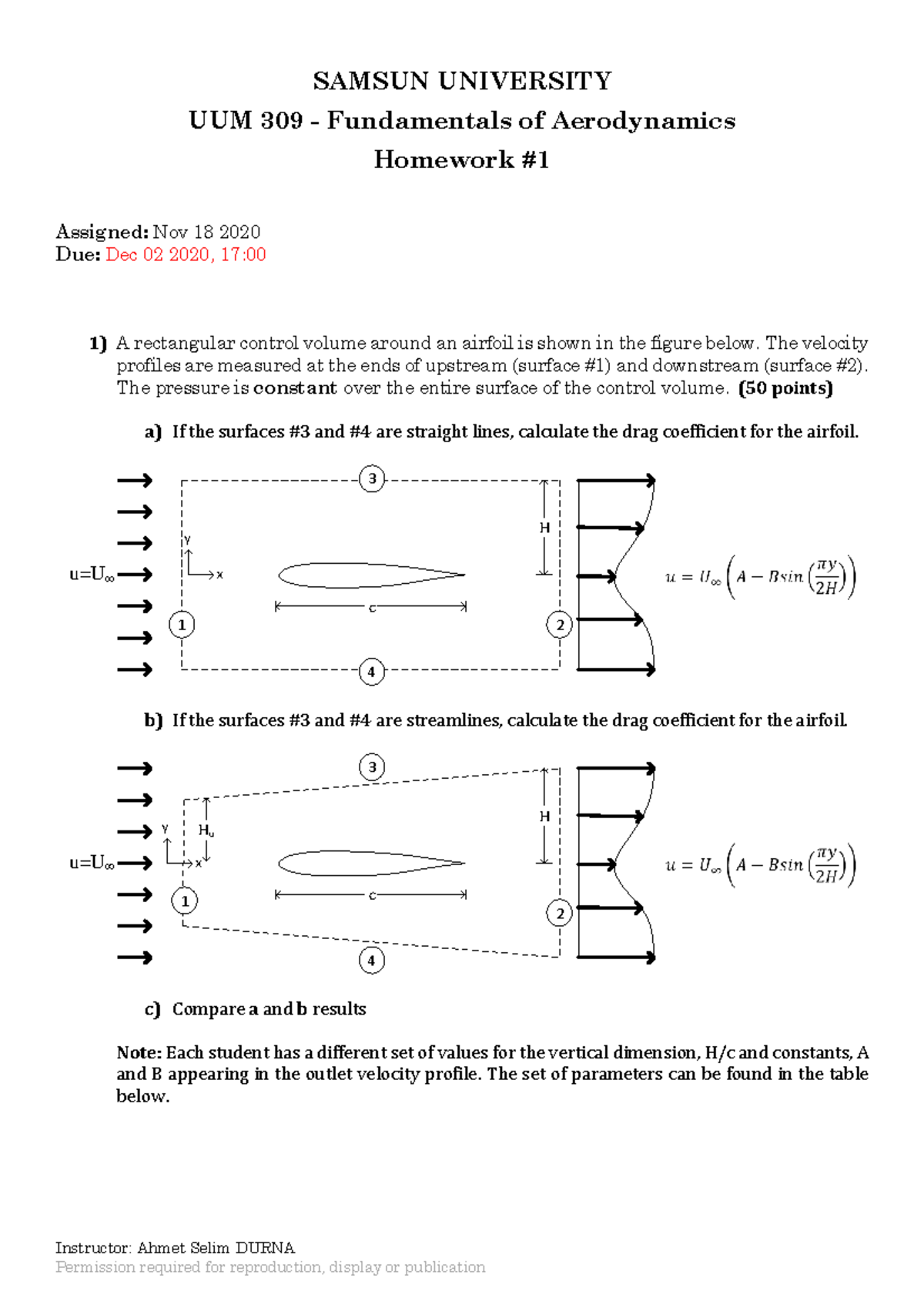 HW 1 corrected20 fundamentals of aerodynamic - - Studocu