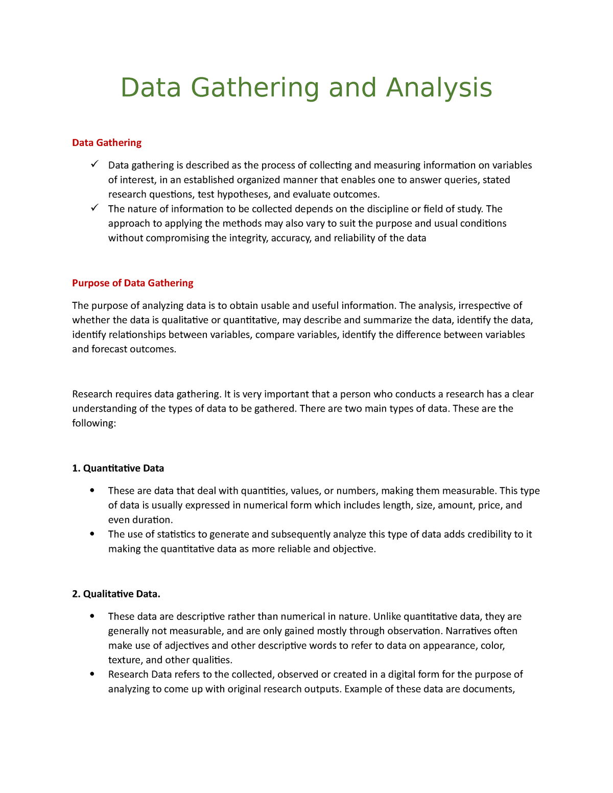 data gathering thesis