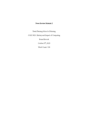 News Review Module 1 - Technology - News Review Module 1 Trent Fleming ...