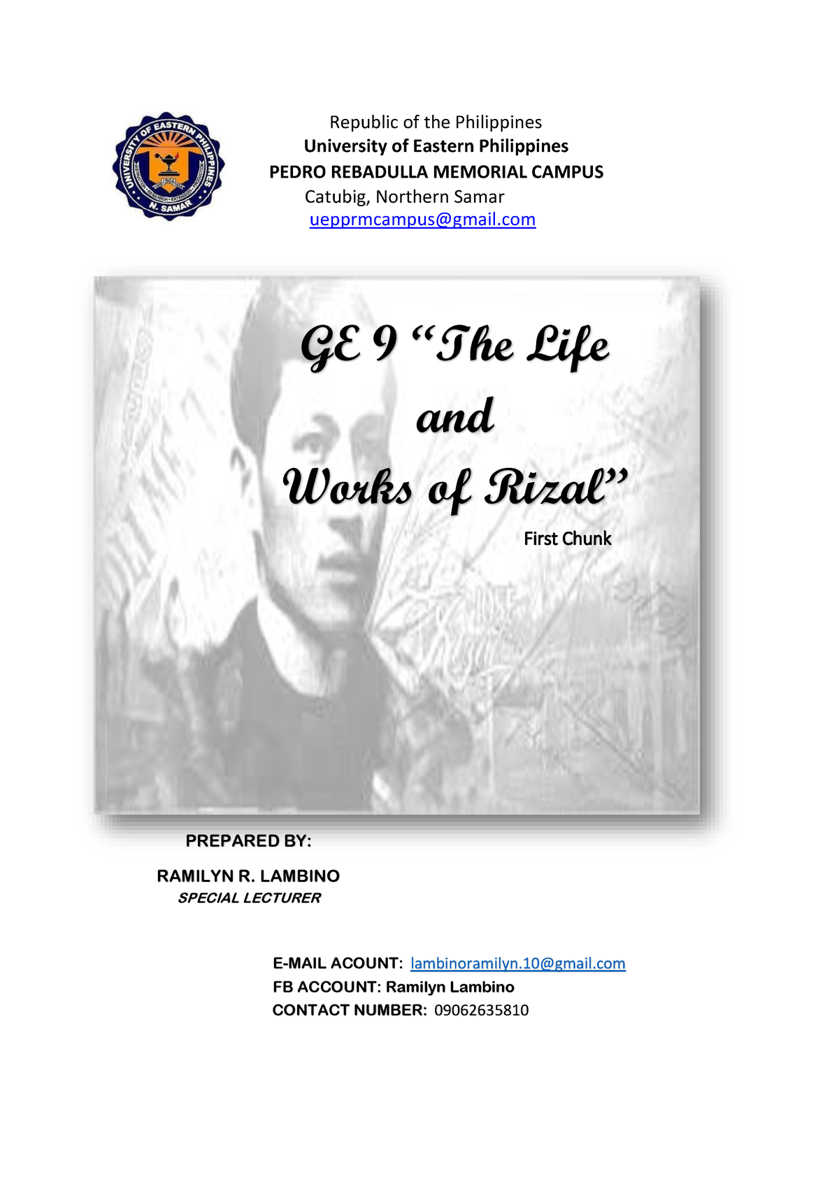 WEEK-1-3- Module In Rizals Life And Works-Copy - GE 9 “The Life And ...