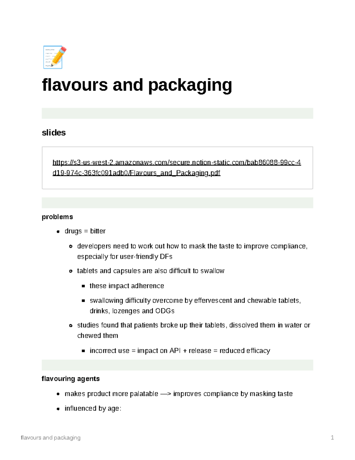 Flavours + packaging - Ë flavours and packaging slides - Studocu