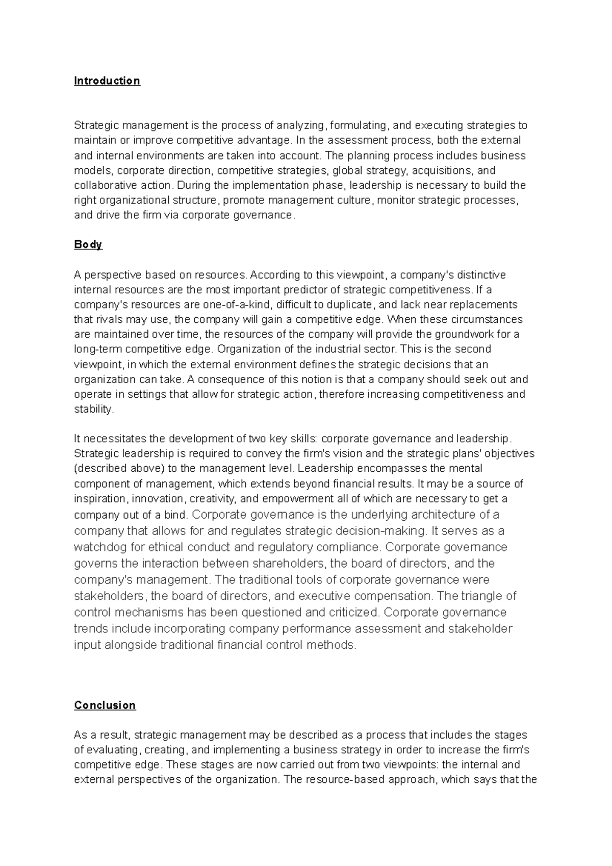 Strategic marketing (Case study analysis) - Introduction Strategic ...