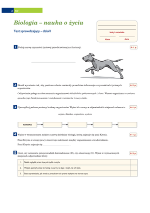 Test Budowa I Czynnosci Zyciowe Organizmow - Biologia Dla Nauczycieli ...