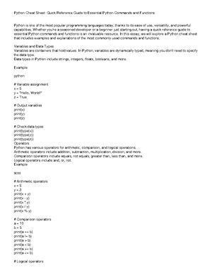 Bash Scripting Cheat Sheet Quick Reference Guide to Automating Tasks in ...