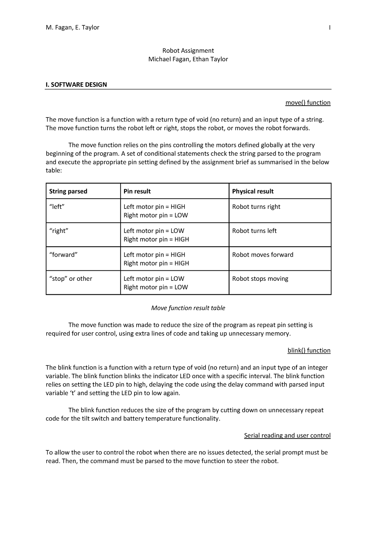 assignment problem robot