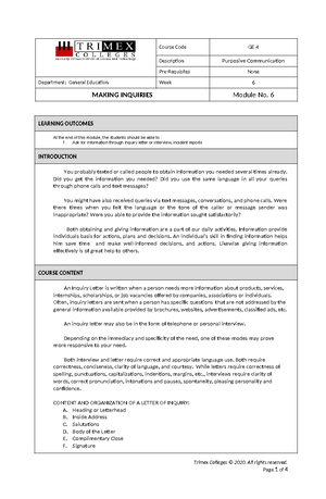 GE4 module 7 - dgzshbz - Course Code GE 4 Description Purposive ...