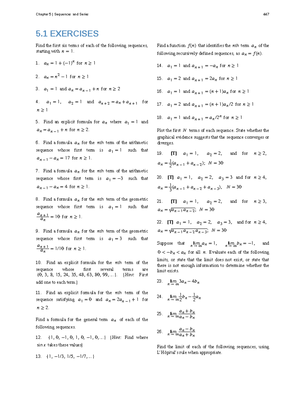 Chap5-Exercises - Not Much - Chapter 5 | Sequences And Series 447 5 ...