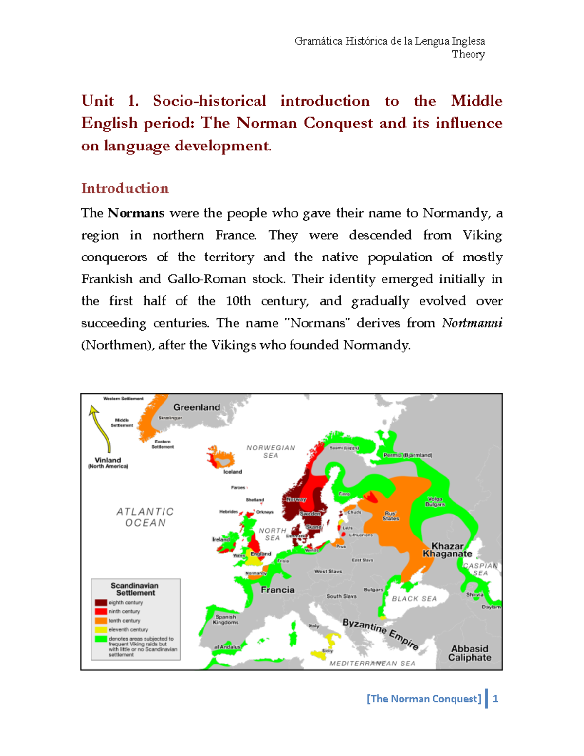 Unit 1 The Norman Conquest - Gramática Histórica de la Lengua Inglesa ...