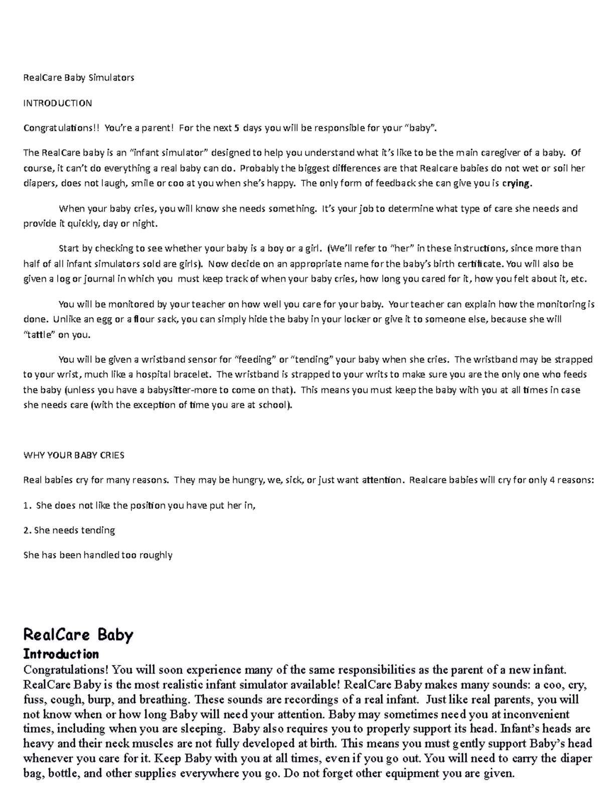 real-care-baby-simulator-handbook-plg120-toronto-met-studocu