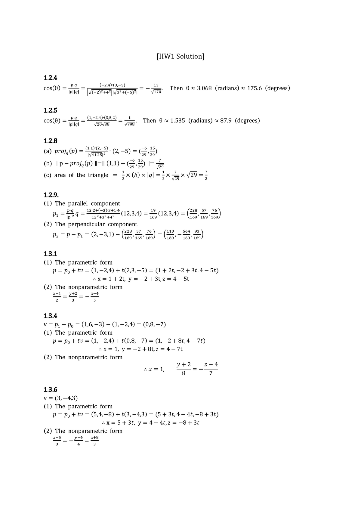 HW1 Solution - Safnjnlnlnjosdjfklafjoj - [HW1 Solution] 1. 2. 4 Cos(θ ...