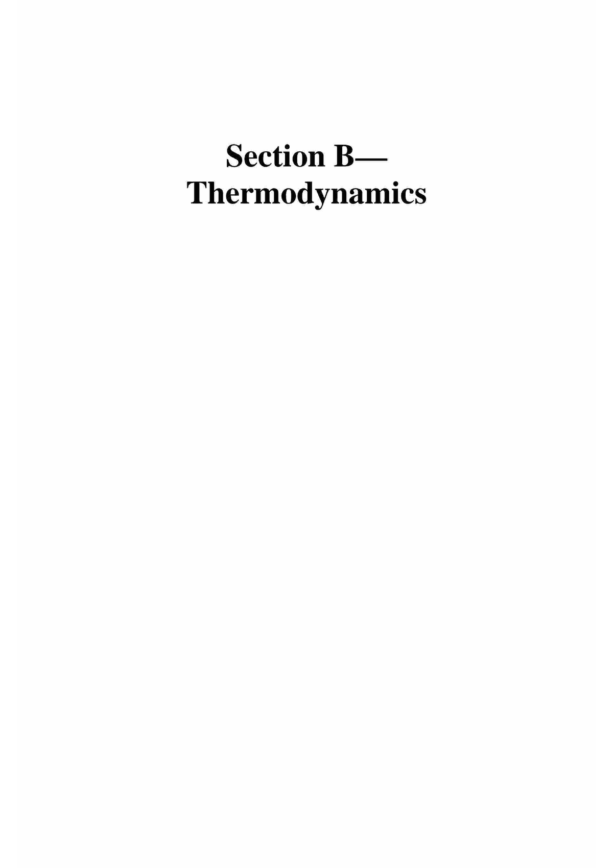 Section-B Thermodynamics - Physical Chemistry - Studocu