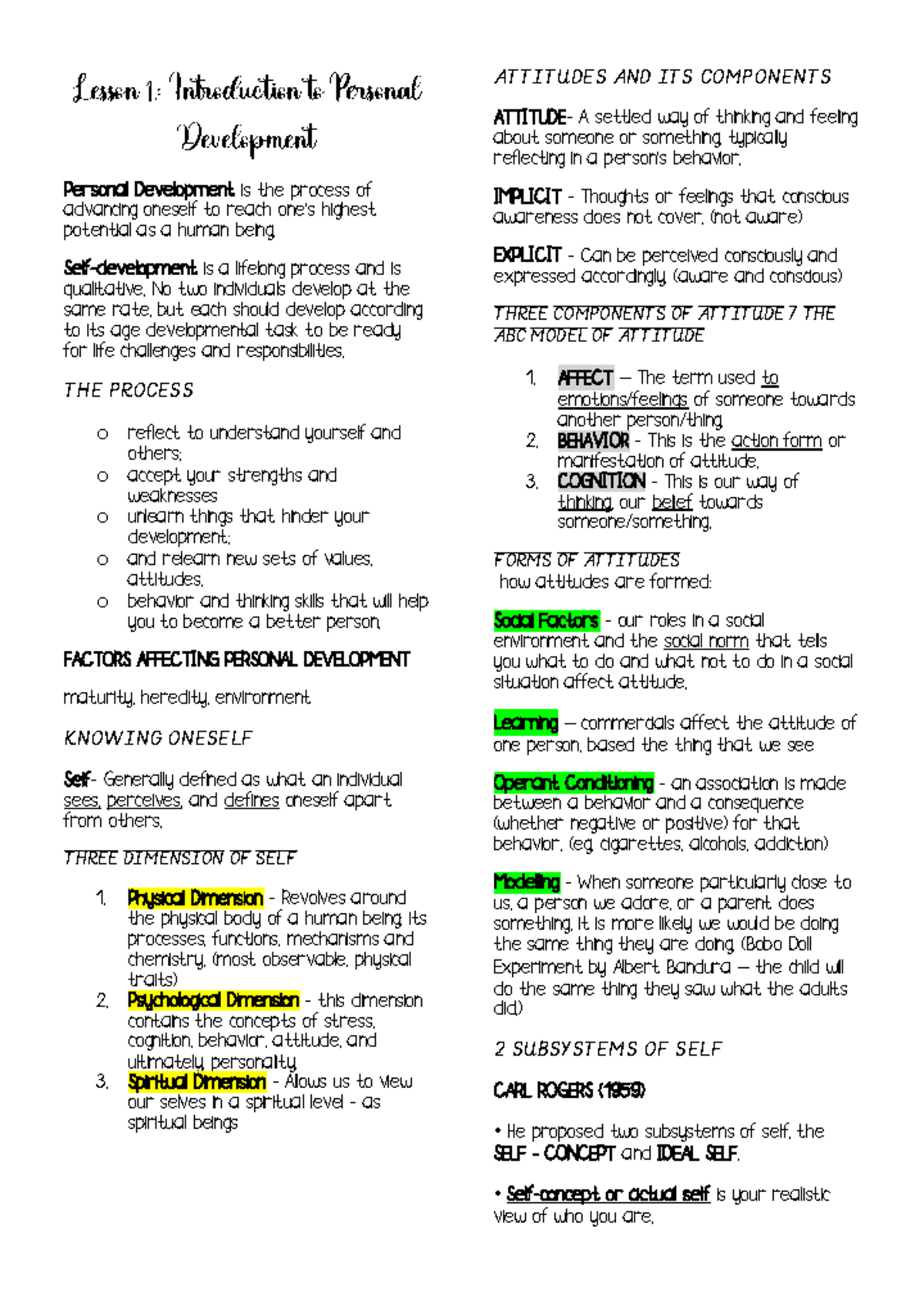 Midterms Notes Personal Development - Lesson 1.: Introduction to ...