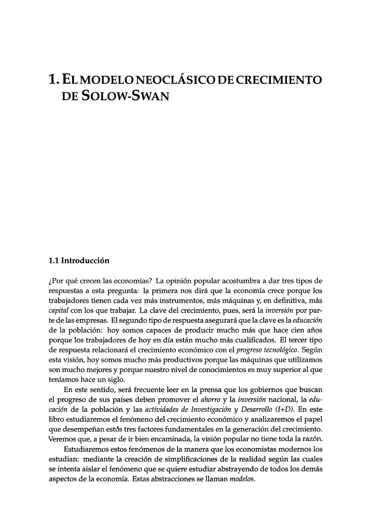 1. EL MODELO NEOCLÁSICO DE CRECIMIENTO DE SOLOW-SWAN - 1. EL MODELO  NEOCLÁSICO DE CRECIMIENTO DE - Studocu
