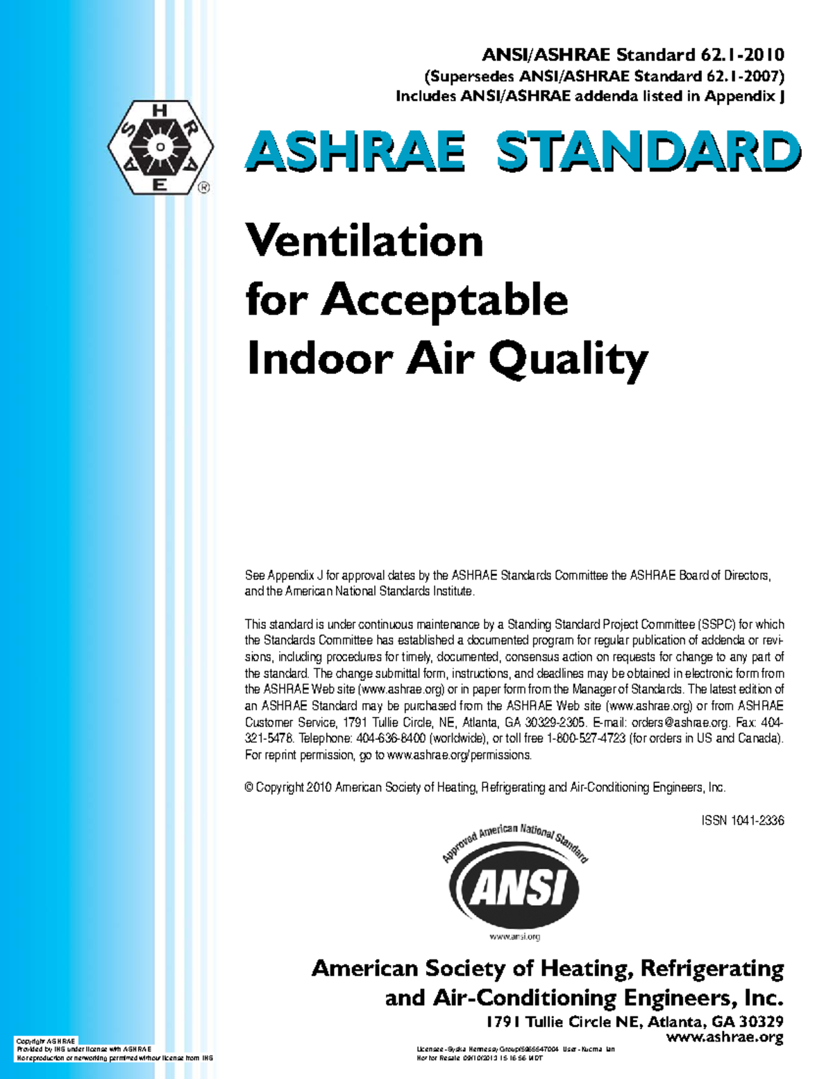 Ashrae-62 1-2010 - ashrea - ASHRAE STANDARDASHRAE STANDARD ANSI/ASHRAE ...
