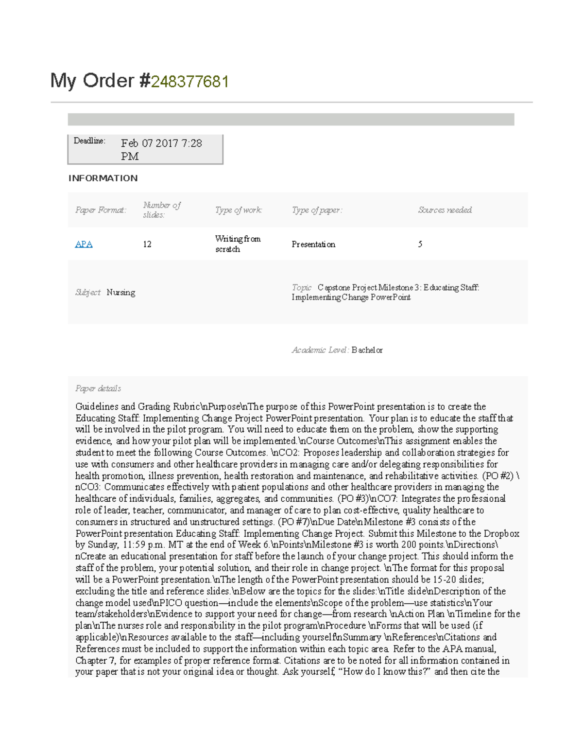 248377681 Best Grades Ever My Order 248377681 Deadline Feb 07