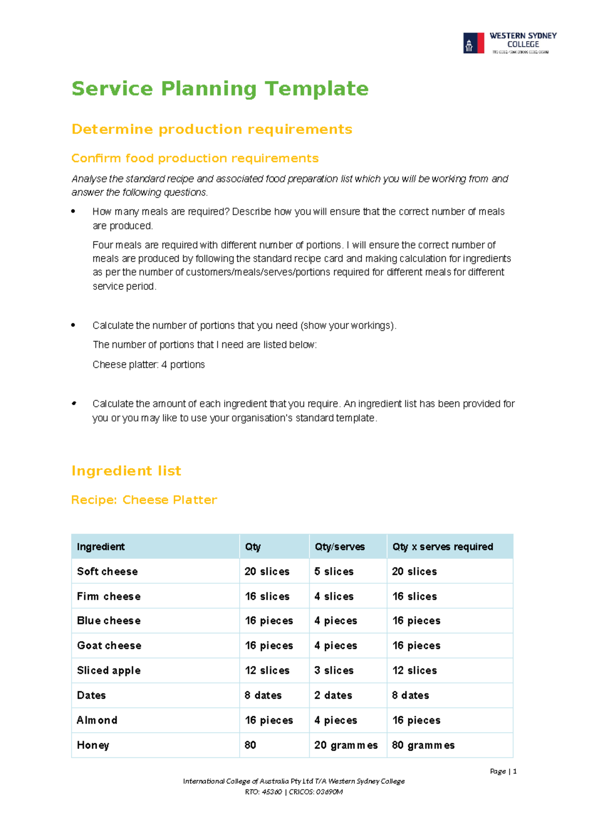 Sithccc 040 Service Planning Template - Service Planning Template ...
